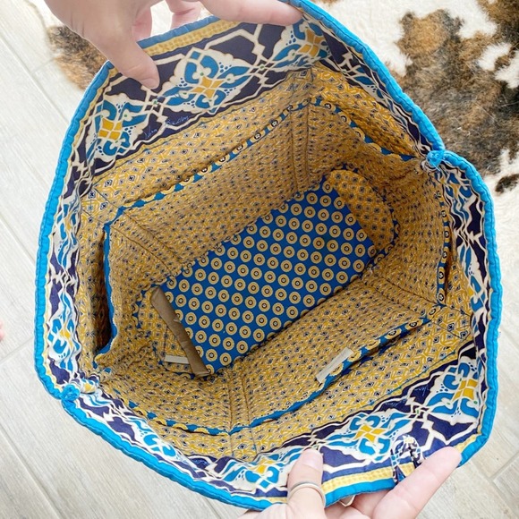 Vera Bradley Shoulder Tote Bag in Riviera Blue - Picture 7 of 7